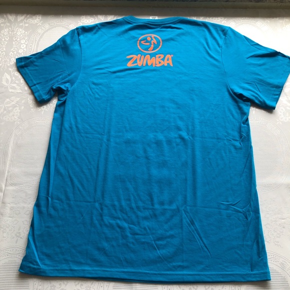 Zumba Wear Fitness Logo Graphics One Size Fits Most Blue T-Shirt Short Sleeves - Picture 2 of 15